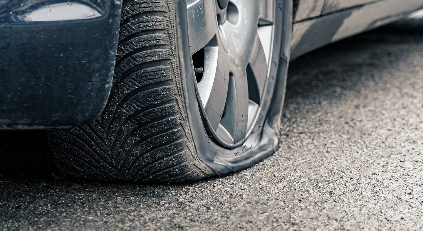 A flat tyre