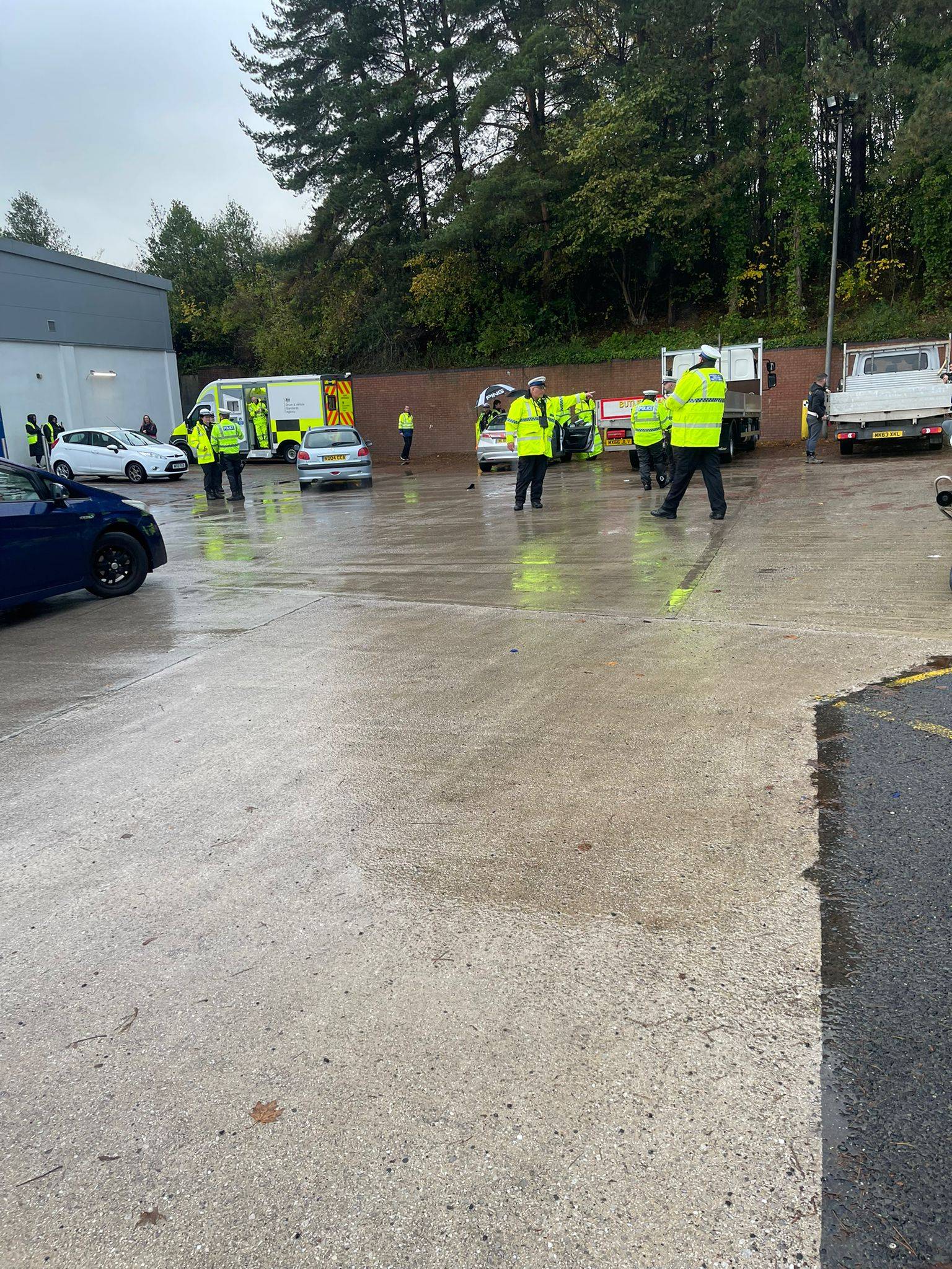 Road safety team at the Operation ACT vehicle inspection site