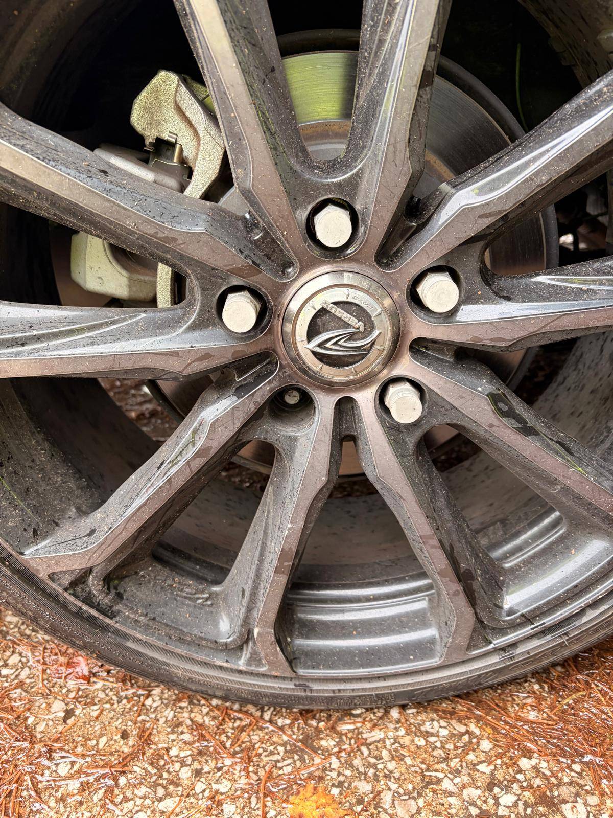 Missing wheel bolt on an alloy wheel