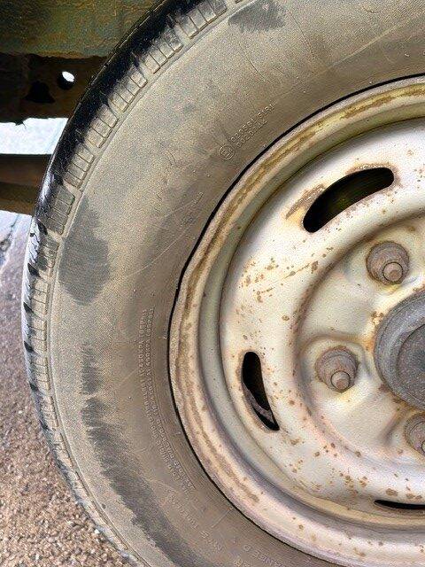 Deformed wheel found during a vehicle inspection