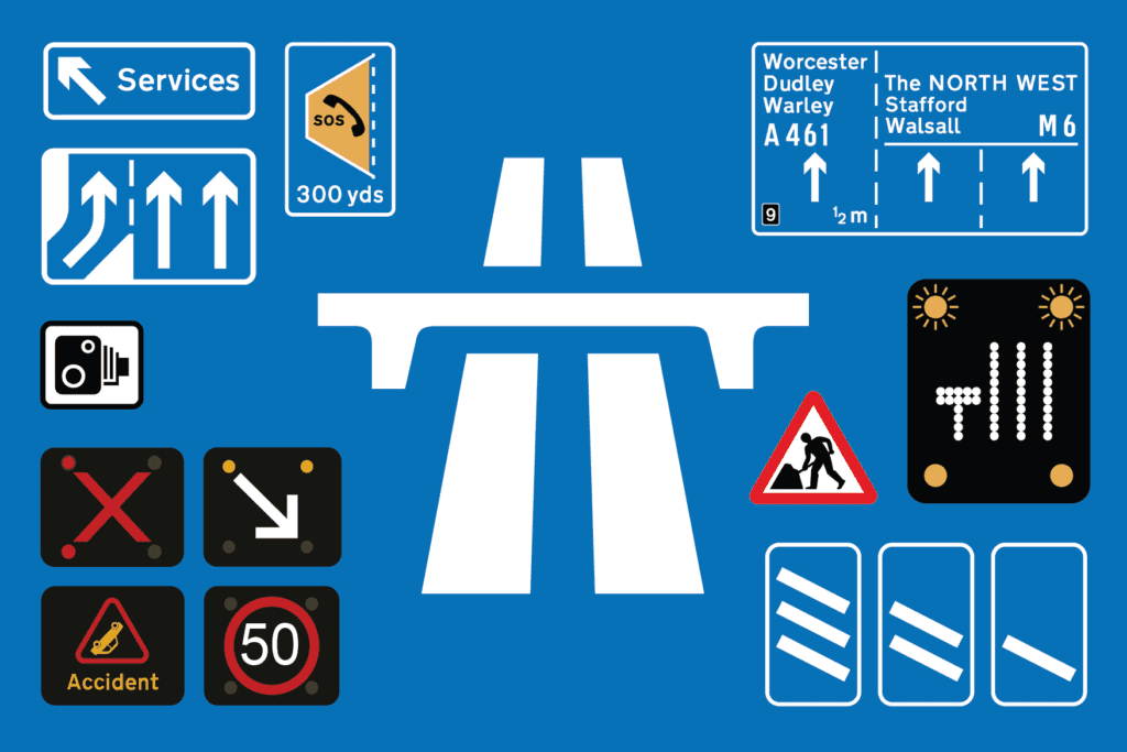 Common Motorway Signs Infographic
