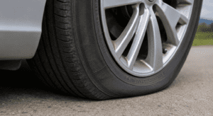 Sidewall bulging at base of tyre