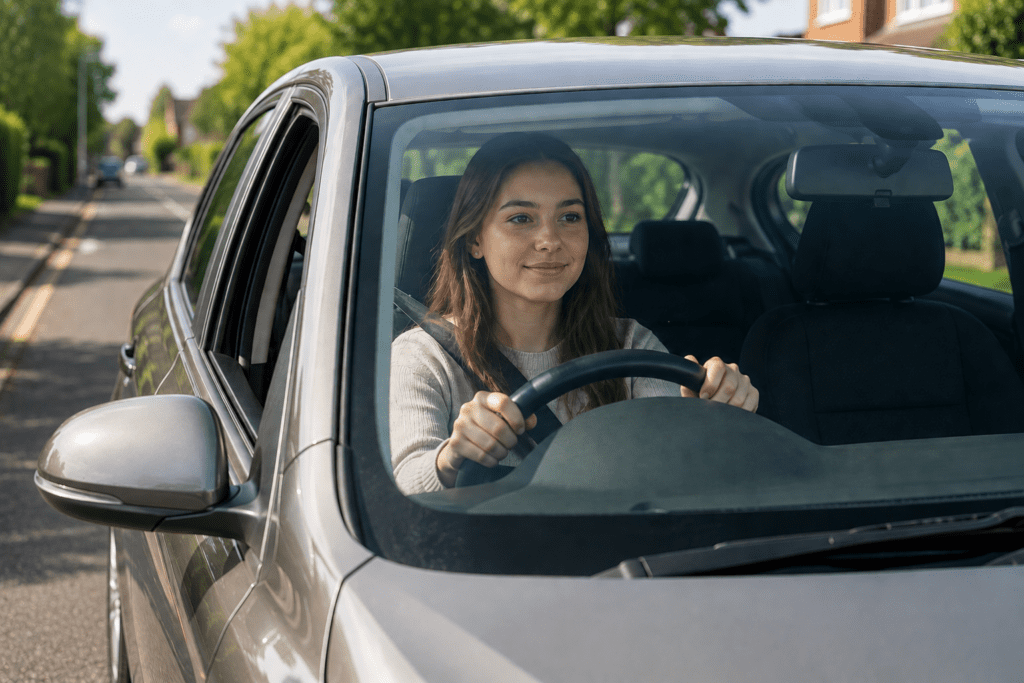 Young woman driving