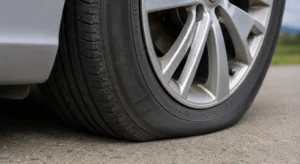 Sidewall bulging at base of tyre